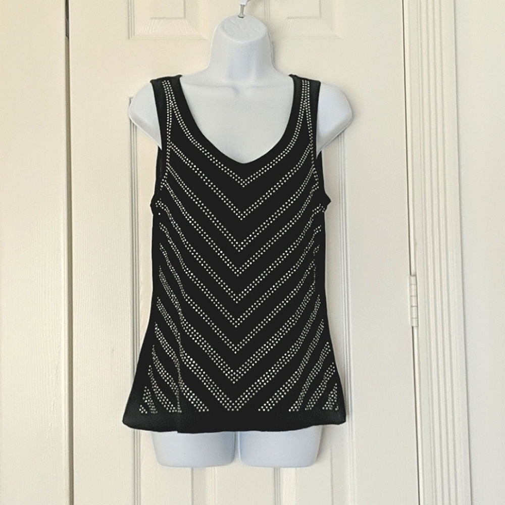 Dress Barn black with silver beading top